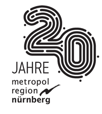3-zeiliges Signet zum Jubiläum der Metropolregion Nürnberg - schwarz, CMYK, PDF